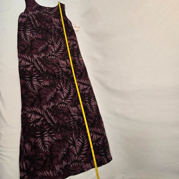 VINTAGE Out of Stock NEW WITH TAG Y2K Red Wine Leaf Print SILK Maxi Dress Size 6 - Picture 15 of 17